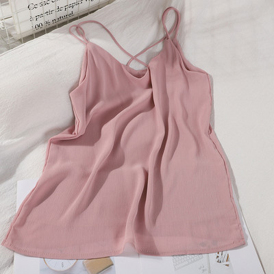 Moodne peenikeste ristrihmadega naiste topp