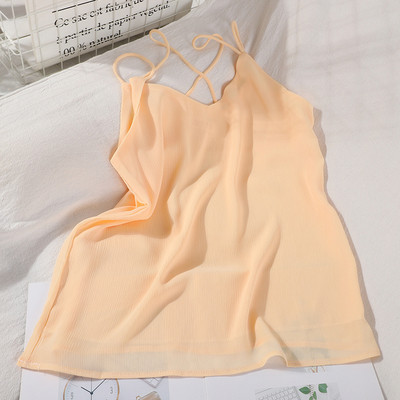 Moodne peenikeste ristrihmadega naiste topp