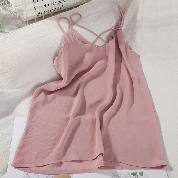 Moodne peenikeste ristrihmadega naiste topp