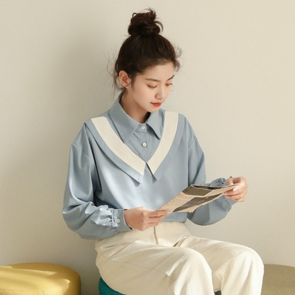 Ležerna ženska košulja s klasičnim ovratnikom i dugim rukavima