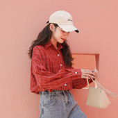 Női alkalmi kockás ing széles ujjal