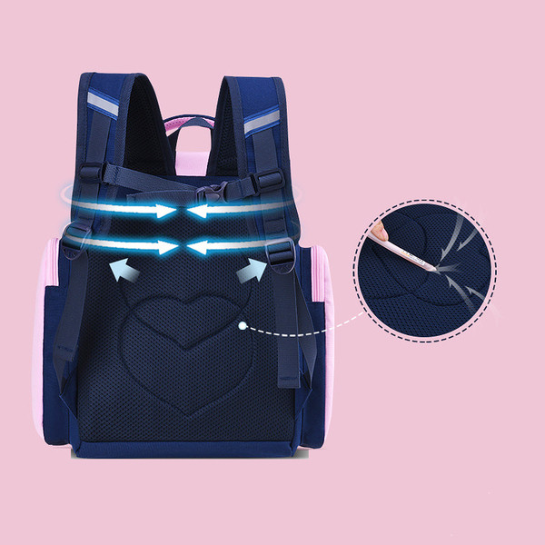 Iskolai hátizsák zsebbel és széles pántokkal