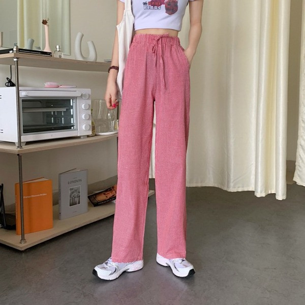 Γυναικείο μακρύ παντελόνι με ελαστικό και κορδόνια