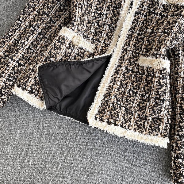 Ретро дамско късо палто с овално деколте