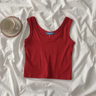 Ümara kaelusega ja laiade rihmadega vabaaja naiste topp