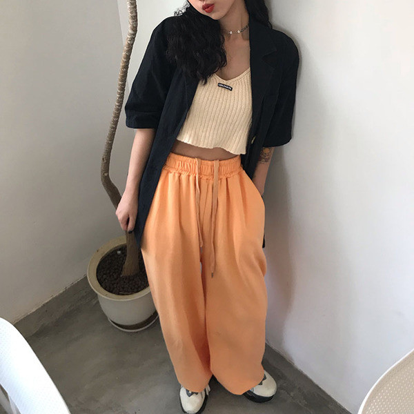 Női sport hosszú nadrág széles modell