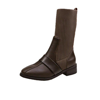 Γυναικείες μοντέρνες μπότες κατασκευασμένες από έκο δέρμα κάλτσα τύπου