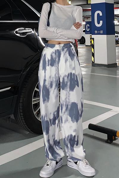 Ženske duge casual hlače s visokim strukom