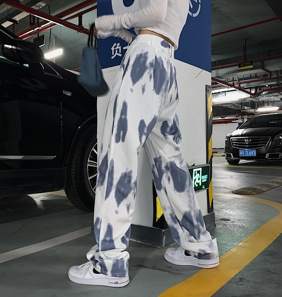 Ženske duge casual hlače s visokim strukom