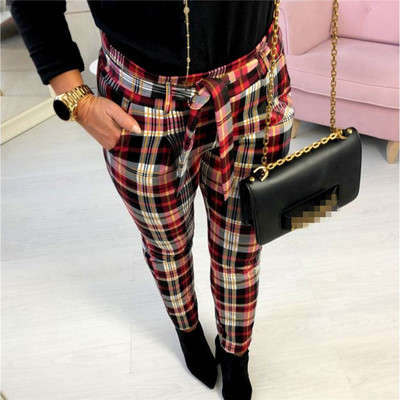 Aktuális női hosszú kockás nadrág egyenes modell