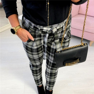 Aktuális női hosszú kockás nadrág egyenes modell