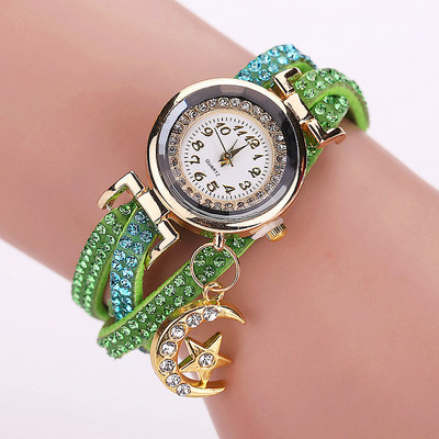 Γυναικελιο ρολόι με μενταγιόν φεγγάρι και αστέρι