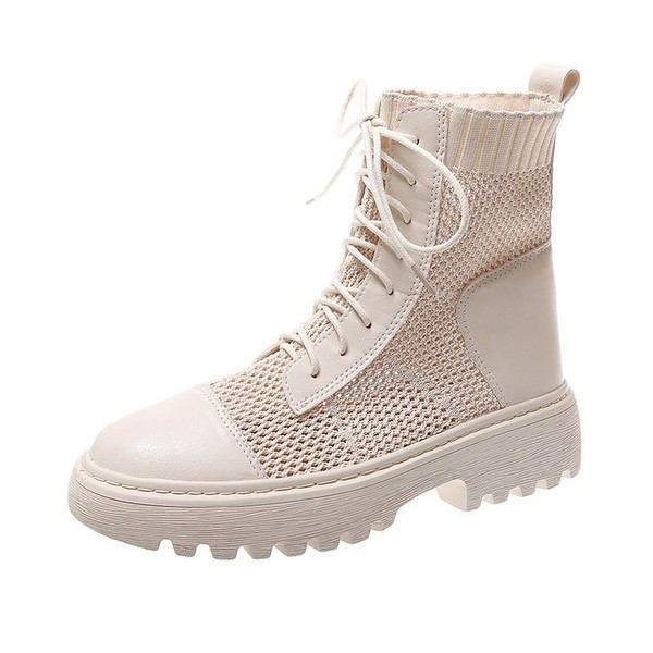 Nahast võrguga naiste saapad