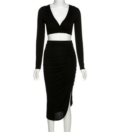 Moteriškas sijono ir trumpos palaidinės komplektas