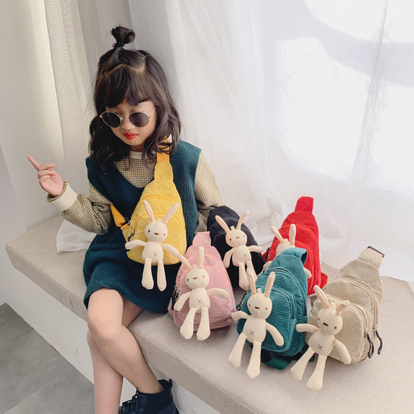 Moodne 3D kaunistusega lastekott - plüüsist jänes