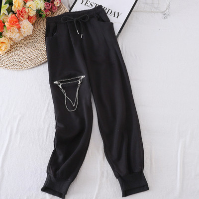 Νέο μοντέλο αθλητικό γυναικείο παντελόνι με φερμουάρ και αλυσίδα