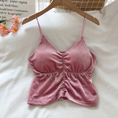 Bársony női felső vékony pánttal