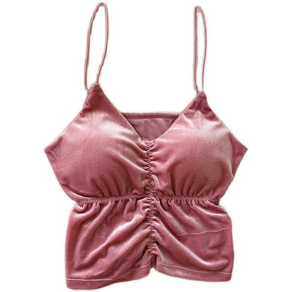 Bársony női felső vékony pánttal