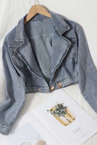 Női alkalmi rövid farmerdzseki kék színben