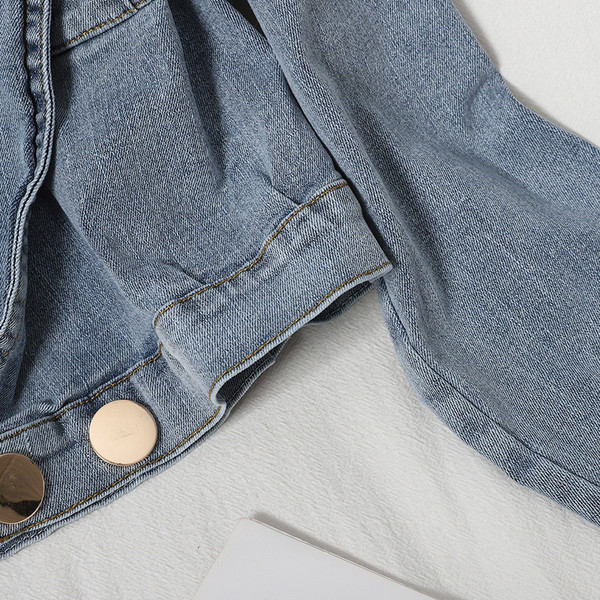 Női alkalmi rövid farmerdzseki kék színben