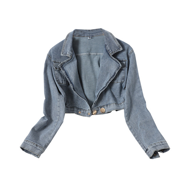 Női alkalmi rövid farmerdzseki kék színben