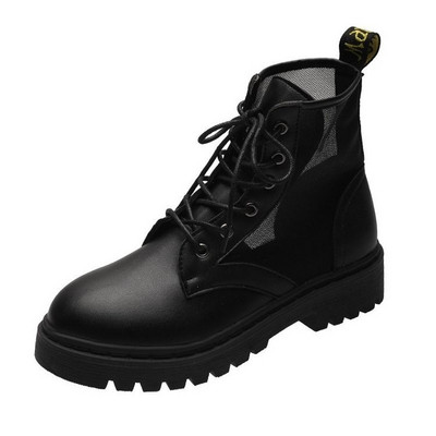 Bőr női őszi csizma hálóval