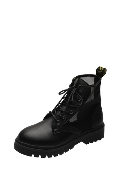 Bőr női őszi csizma hálóval