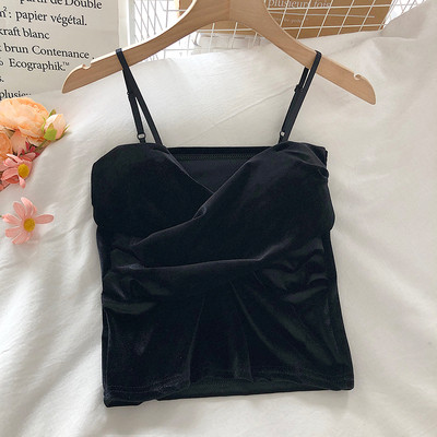 Bársony felső vékony pántokkal