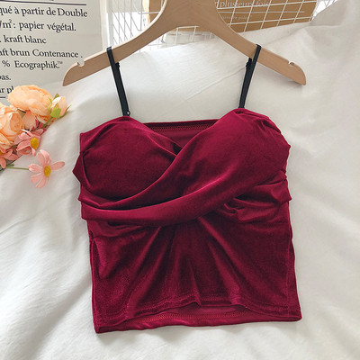 Bársony felső vékony pántokkal