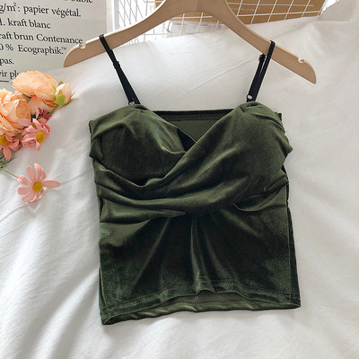 Bársony felső vékony pántokkal