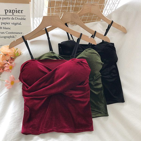 Bársony felső vékony pántokkal