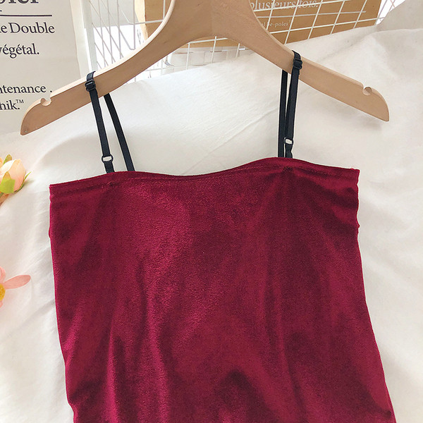 Bársony felső vékony pántokkal