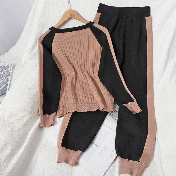 Naiste igapäevane kaheosaline tõmbluku ja kõrge vöökohaga komplekt