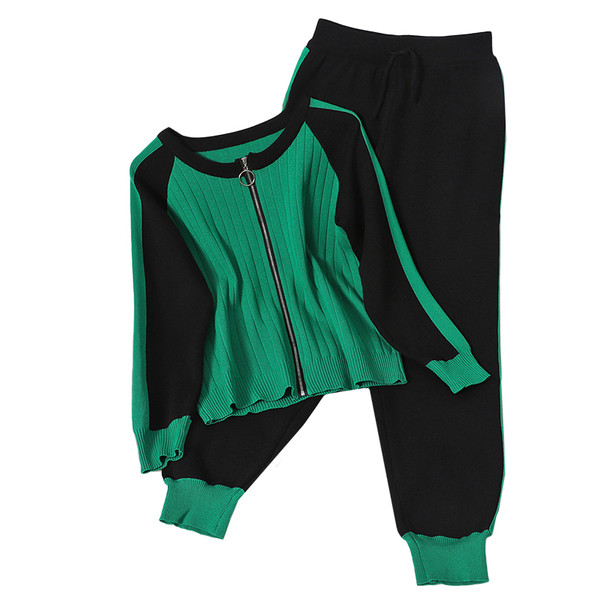 Naiste igapäevane kaheosaline tõmbluku ja kõrge vöökohaga komplekt