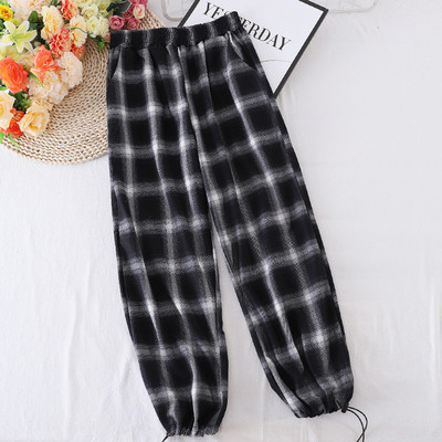 Γυναικείο καρό παντελόνι με υψηλή ελαστική μέση