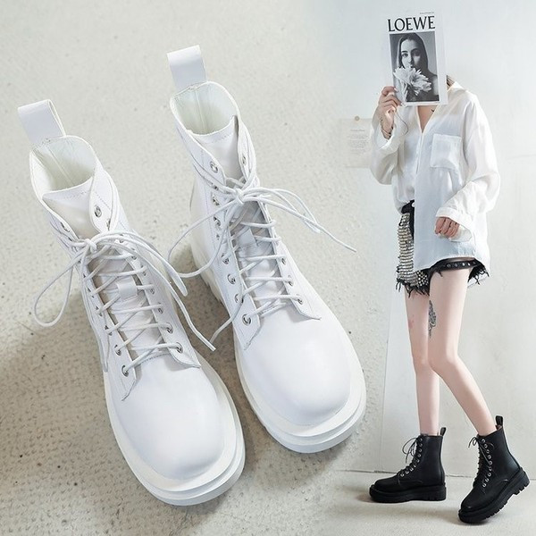 Öko bőrből készült modern női csizma - klasszikus modell