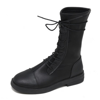 Női csizma lapos talppal, öko velúr elemmel