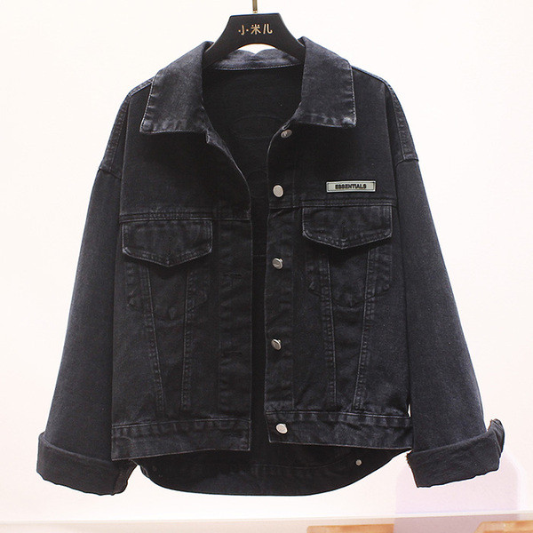 Naiste vabaaja pikkade varrukate ja taskutega teksajakk