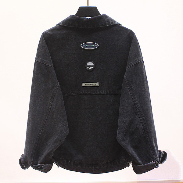 Naiste vabaaja pikkade varrukate ja taskutega teksajakk