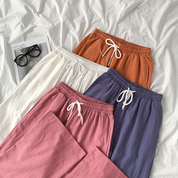 Lezser női nadrág széles modell nyakkendővel