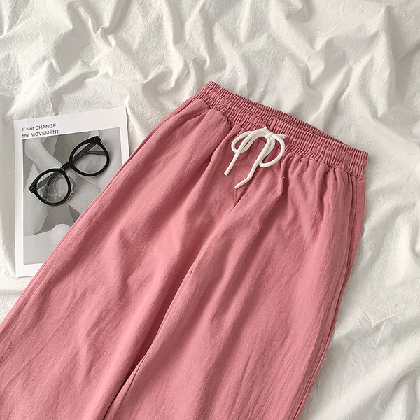 Lezser női nadrág széles modell nyakkendővel