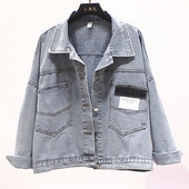 UUS mudeli naiste teksajakk sügavate taskutega