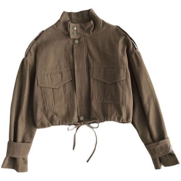 Női alkalmi kabát zsebbel és nyakkendővel több színben