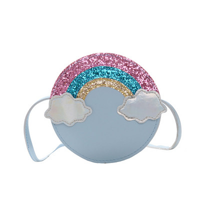 Moodne pika sangaga ümara kujuga lastekott tüdrukutele