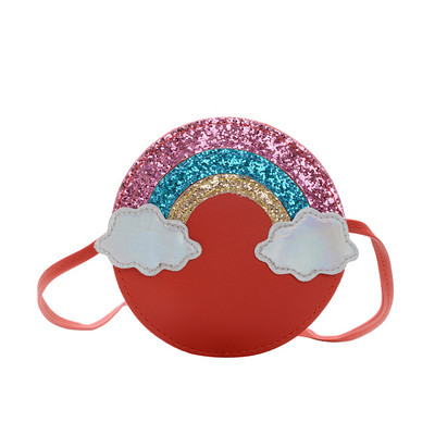 Moodne pika sangaga ümara kujuga lastekott tüdrukutele