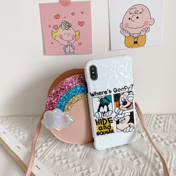 Moodne pika sangaga ümara kujuga lastekott tüdrukutele