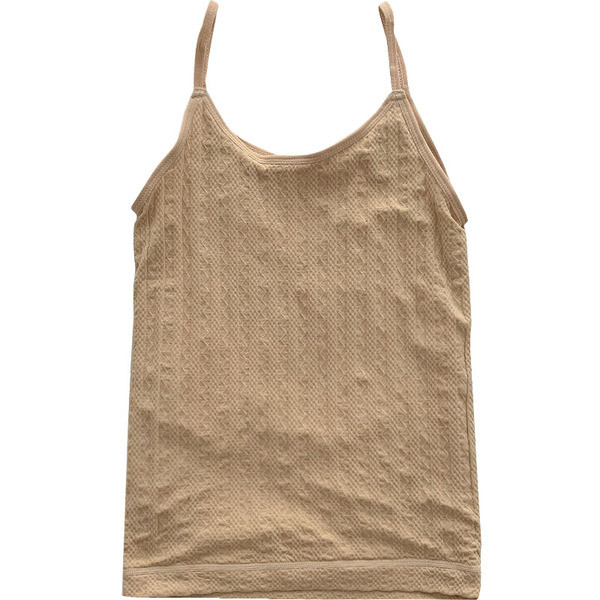 Lezser női felső kerek nyakkivágással és vékony pántokkal