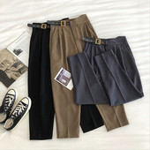 Naiste pikad püksid vöö ja kõrge vöökohaga kolmes värvitoonis