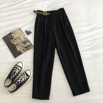 Naiste pikad püksid vöö ja kõrge vöökohaga kolmes värvitoonis