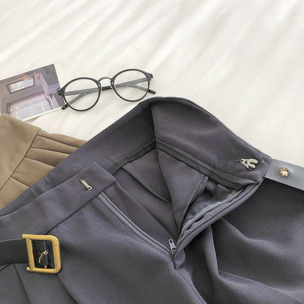 Naiste pikad püksid vöö ja kõrge vöökohaga kolmes värvitoonis